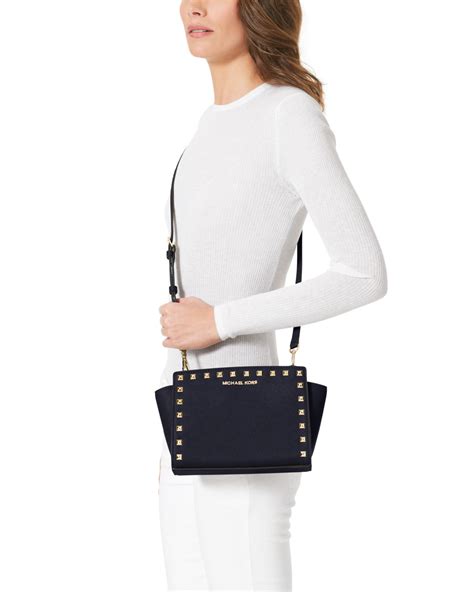 michael michael kors medium selma studded messenger|Michael Kors selma medium crossbody.